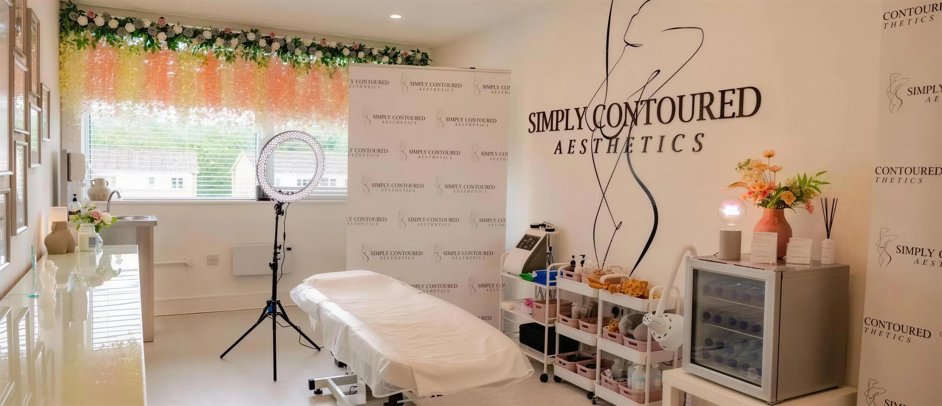 The treatment room at Simply Contoured Aesthetics, Cardiff Bay